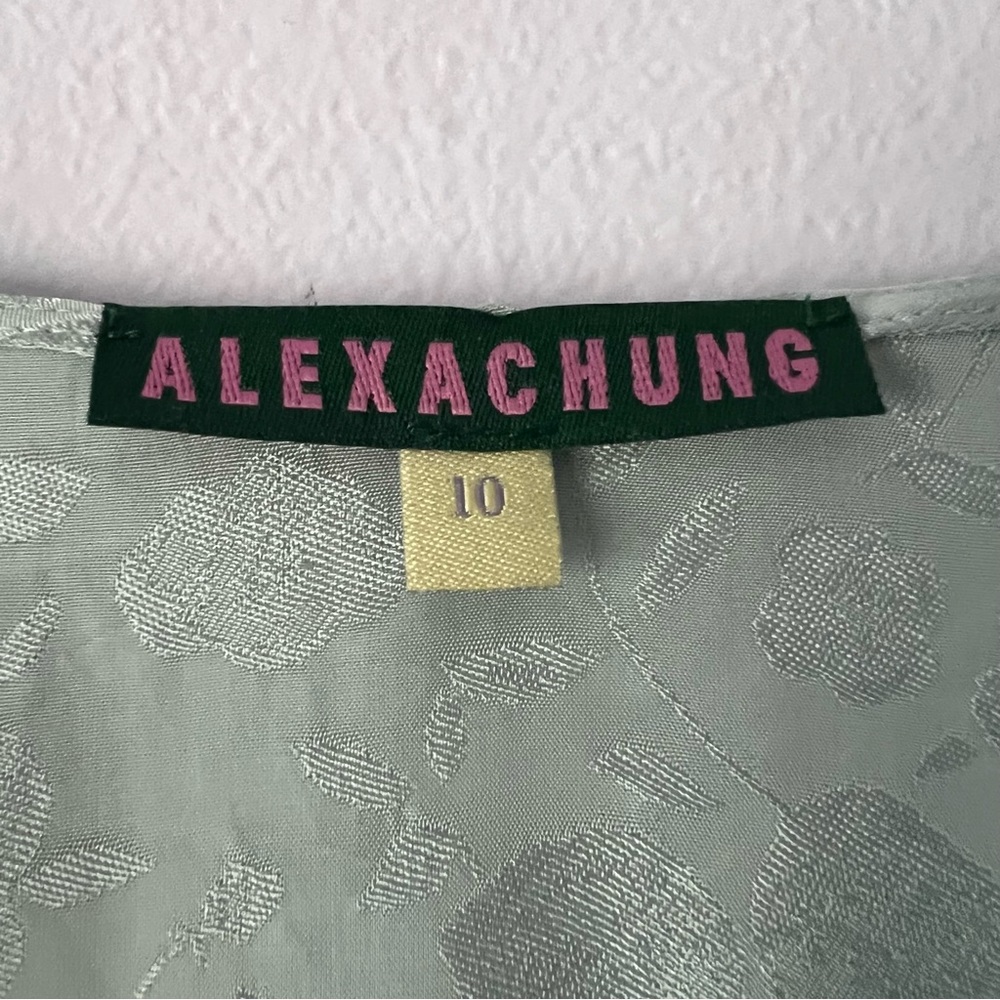 ALEXA CHUNG Ruffled Neck Floral Shirt In Blue - Picture 14 of 15